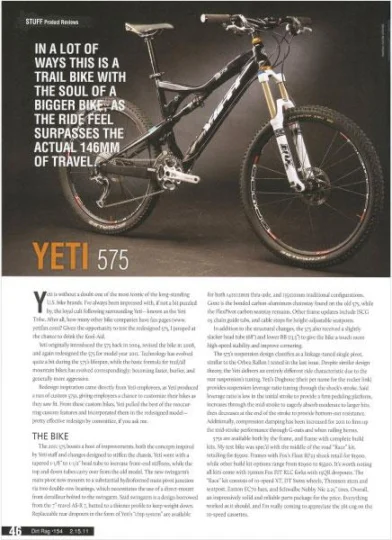 2015 Yeti 575 Frame Only